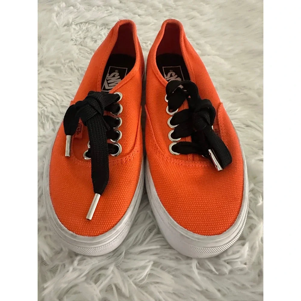 Vans orange lace‎ shoes 6.5 M 8 w